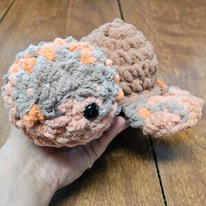 Pink gray turtle stuffed animal